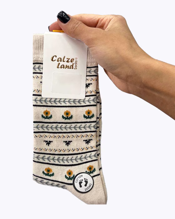 جوراب ساقدار زنانه طرحدار CALZE LAND